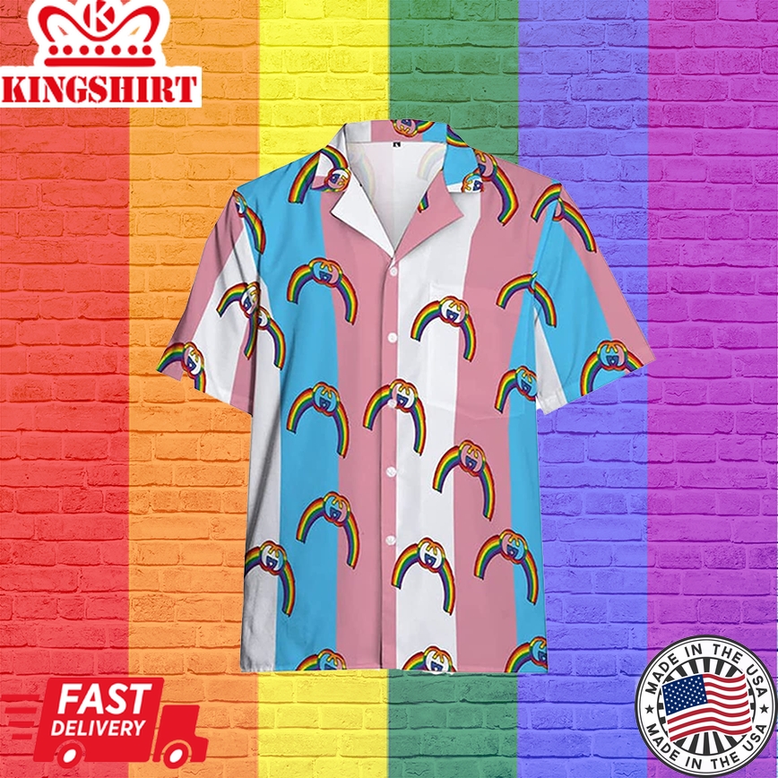 Lgbt Rainbow Hawaiian Shirts For Gay Man, Trans Pride Shirt, Summer Pride Hawaiian Shirts