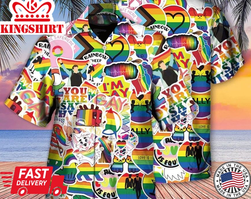 Lgbt Rainbow I'm Gay - Trendy Hawaiian Shirt, Tropical Beach Shirt Button Down Shirt, Aloha Shirt Funny, Best Gifts For Men.