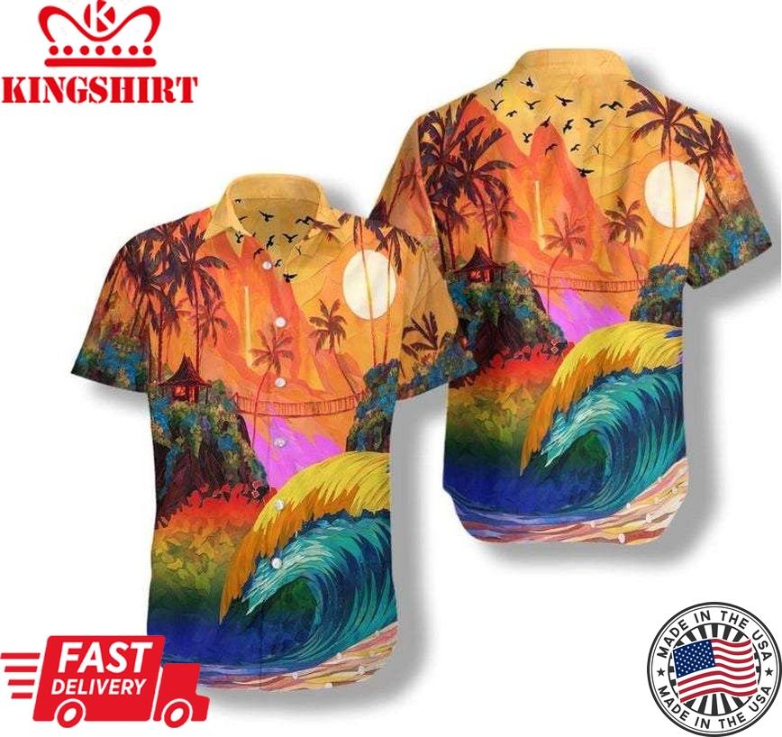 Lgbt Sunset Trendy Hawaiian Shirt