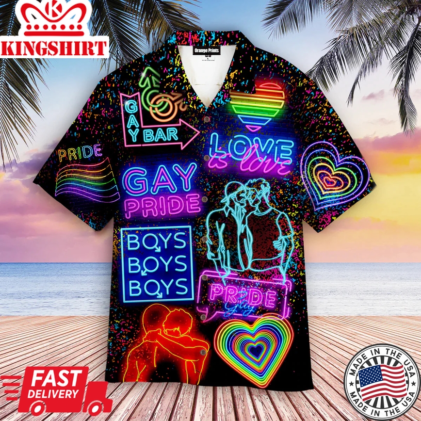 Lgbt Trendy Hawaiian Shirt, Love Is Love Pride Month Aloha Trendy Hawaiian Shirts, Lgbt Pride Shirt, Love Is Love Shirt