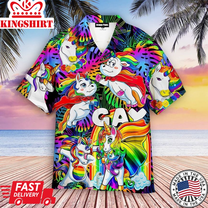 Lgbt Unicorns Gay With Pride Month Aloha Hawaiian Shirts For Men & For Women |