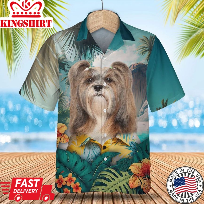 Lhasa Apso Aloha Adventure - Embrace the Aloha Vibes with this 3D Trendy Hawaiian Shirt