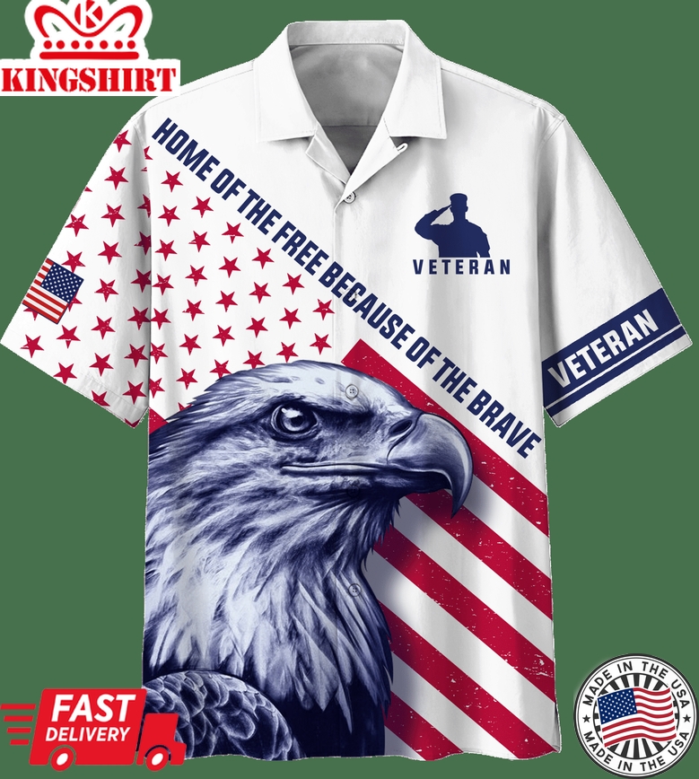 Liberty's Wings Hawaiian Shirt - Home Of The Free Because Of The Brave Eagle