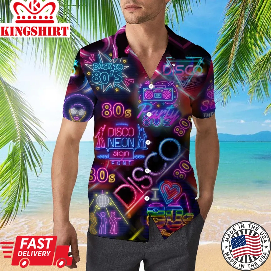 Life Is Better With Disco Neon Music Party Trendy Hawaiian Shirt