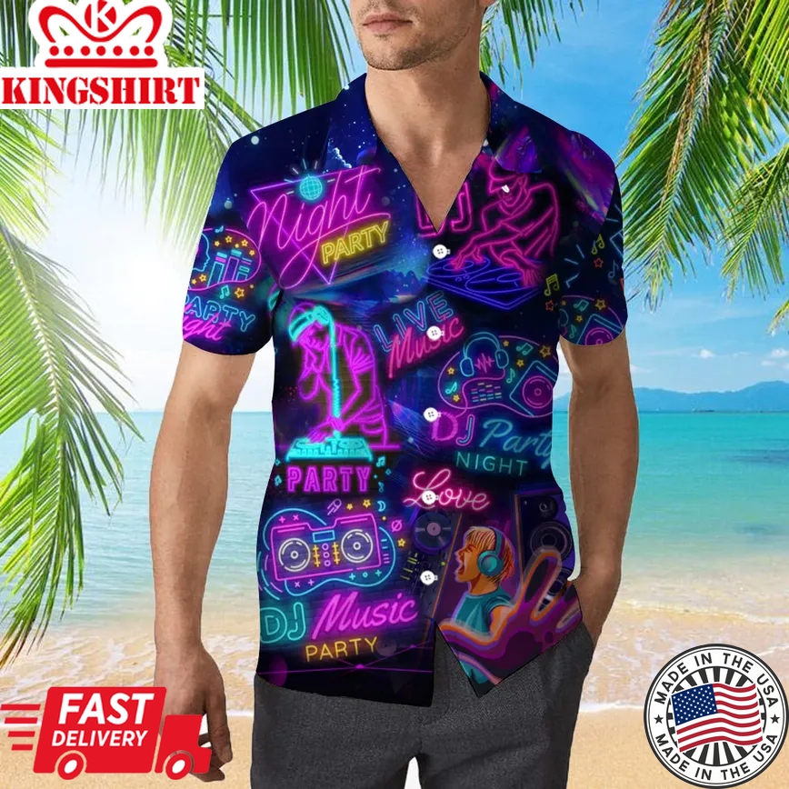 Life Is Better With Dj Neon Music Party Trendy Hawaiian Shirt