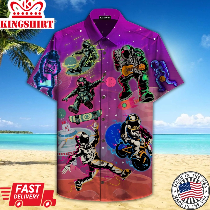 Life Of Astronauts In Space Trendy Hawaiian Shirt