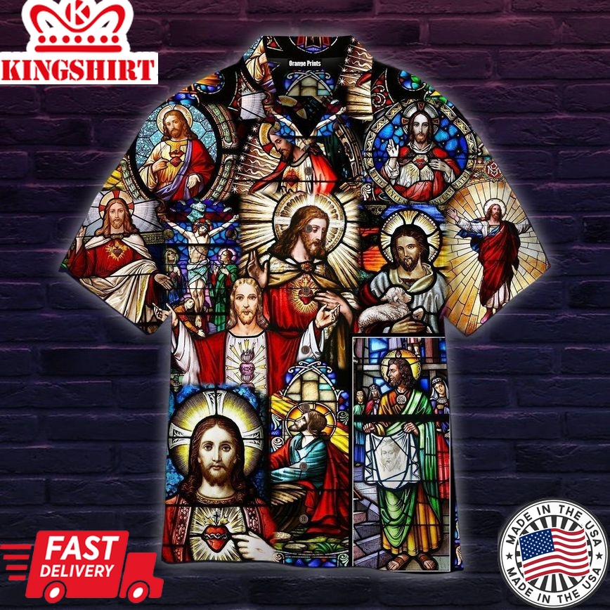 Life Of Jesus Stained Glass Aloha Hawaiian Shirts For Men And Women |