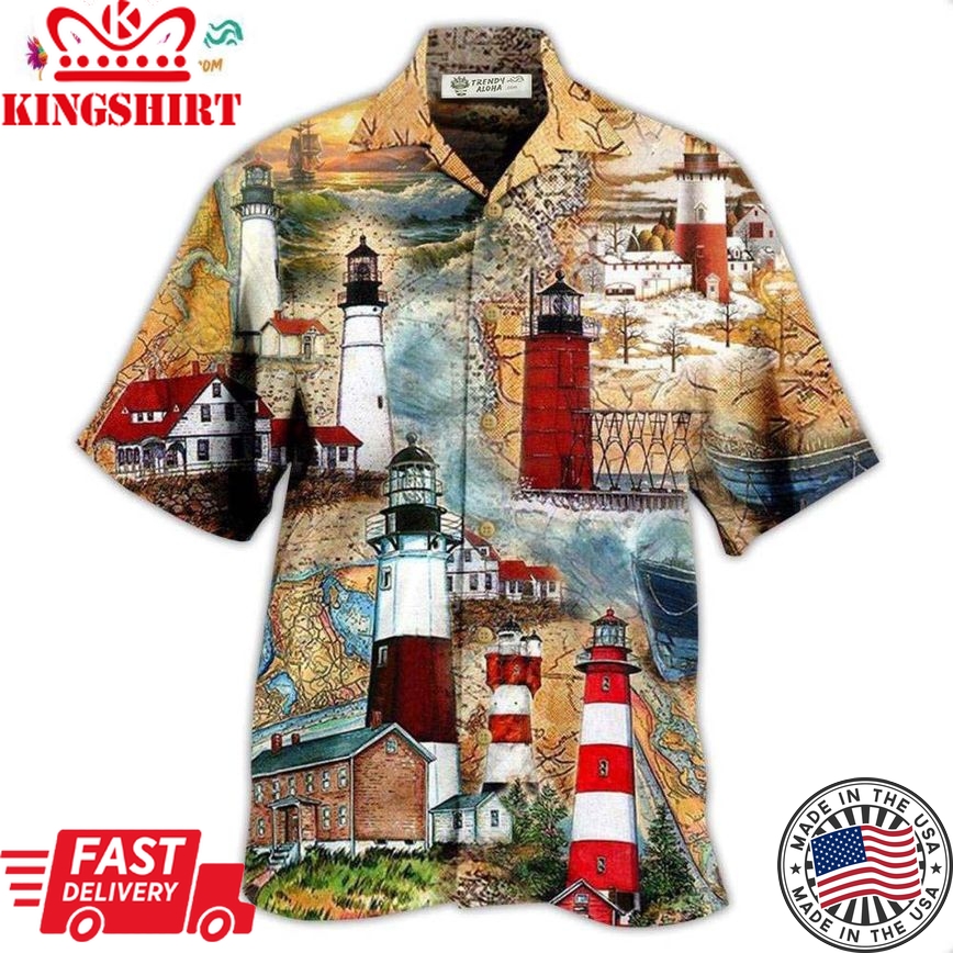 Lighthouse The Past Is A Lighthouse Not A Port Hawaiian Shirt