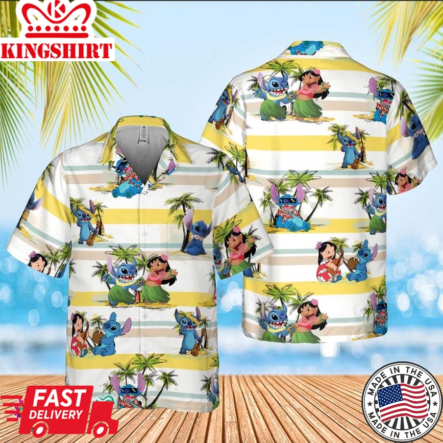 Lilo And Stitch Disney Hawaiian Shirt Disneyland Trip Hawaiian Shirt Disney Vacation Holiday Hawaiian