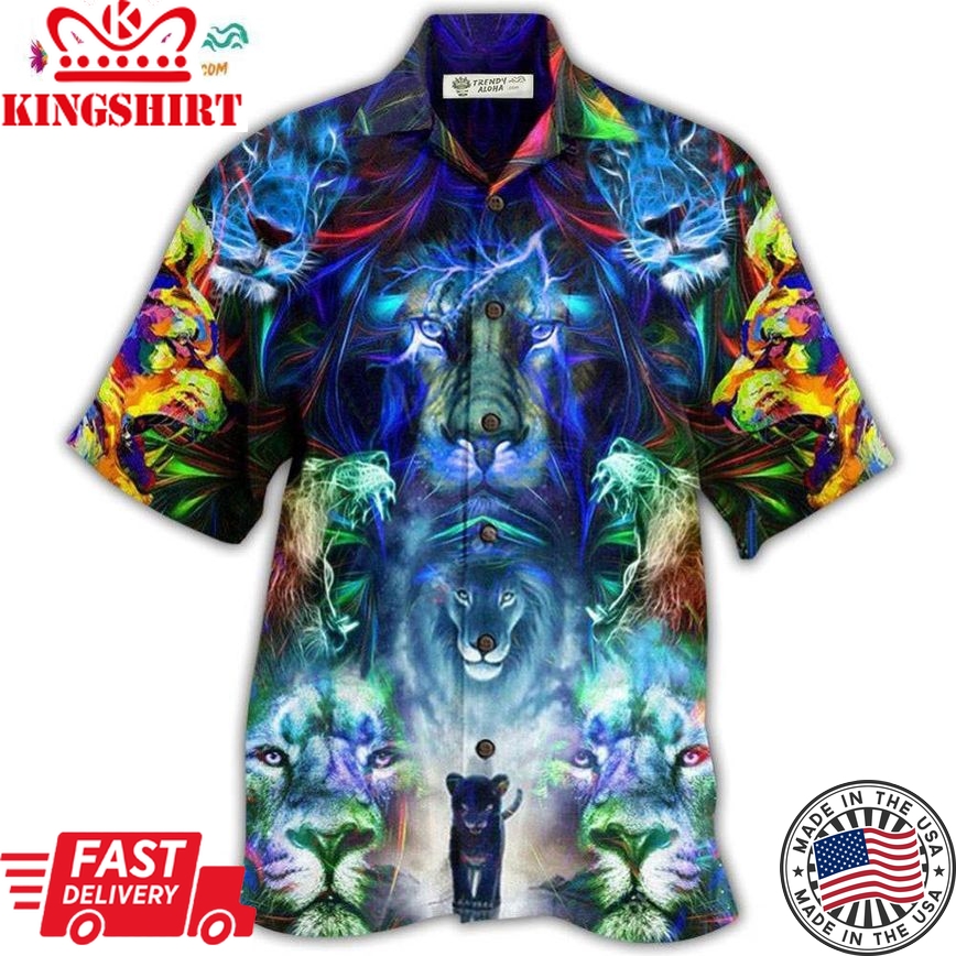 Lion Be Coming King With Colorful Pattern Hawaiian Shirt