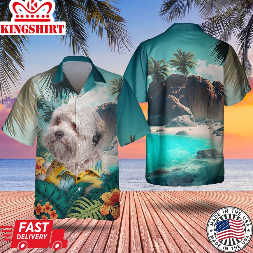 Little Lion Dog Tropical Trendy Hawaiian Shirt, Dog Lover Trendy Hawaiian Shirt, Summer Gift For Men And Women