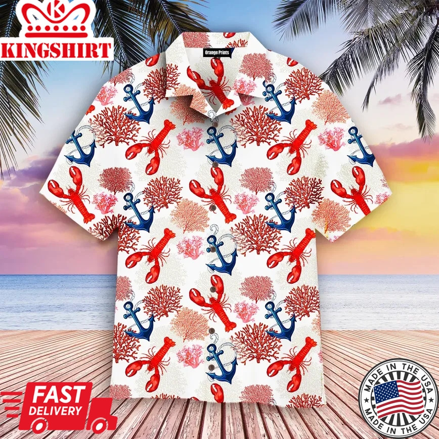 Lobster Tropical Trendy Hawaiian Shirt