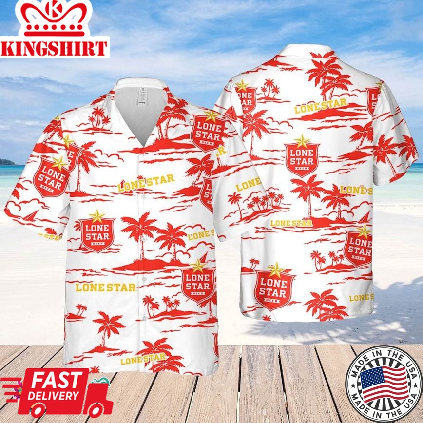 Lone Star Hawaiian Beach Pattern Shirt, Summer Beer Hawaiian Shirt