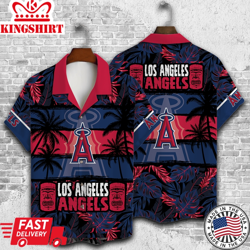 Los Angeles Angels Palm Trees Hawaiian Shirt All Over Print