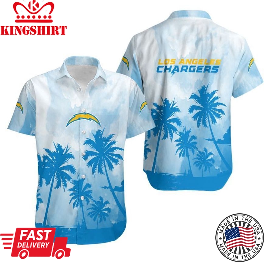 Los Angeles Chargers Coconut Trees NFL Gift For Fan Hawaiian Shirt & Short