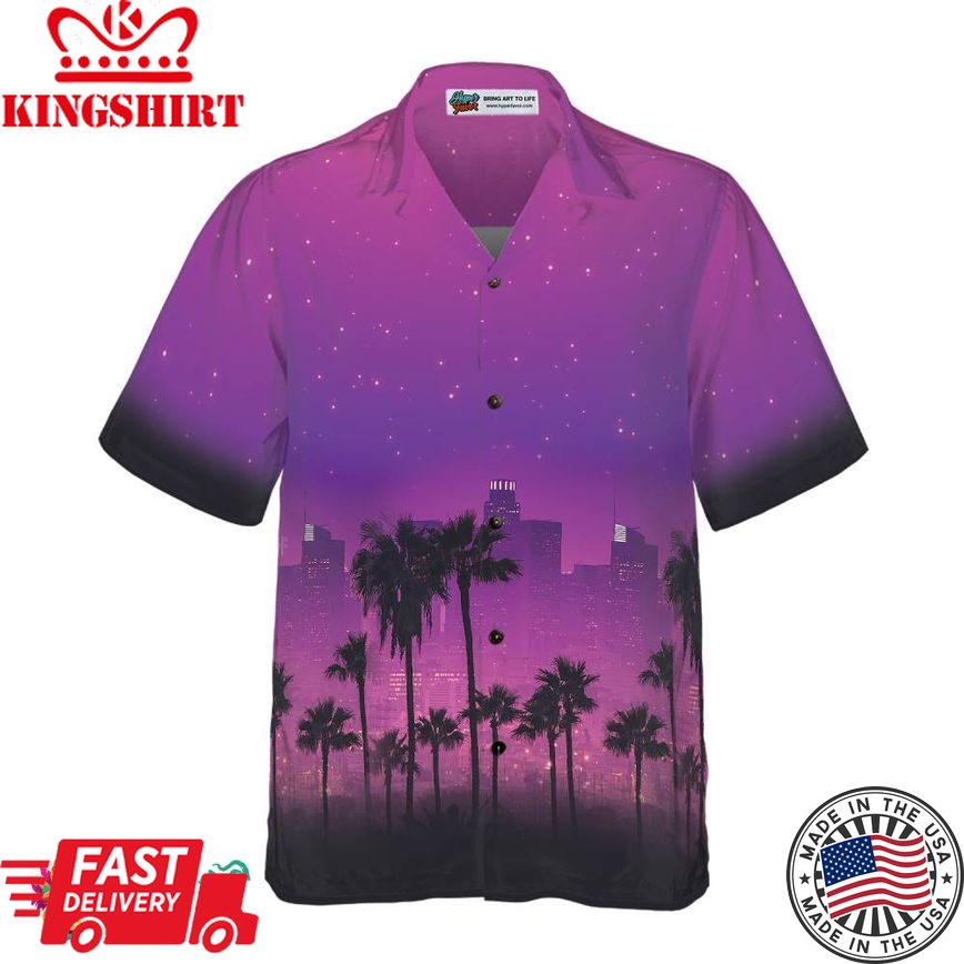 Los Angeles Cityscape Hawaiian Shirt, Stylish Los Angeles Shirts For Men And Women