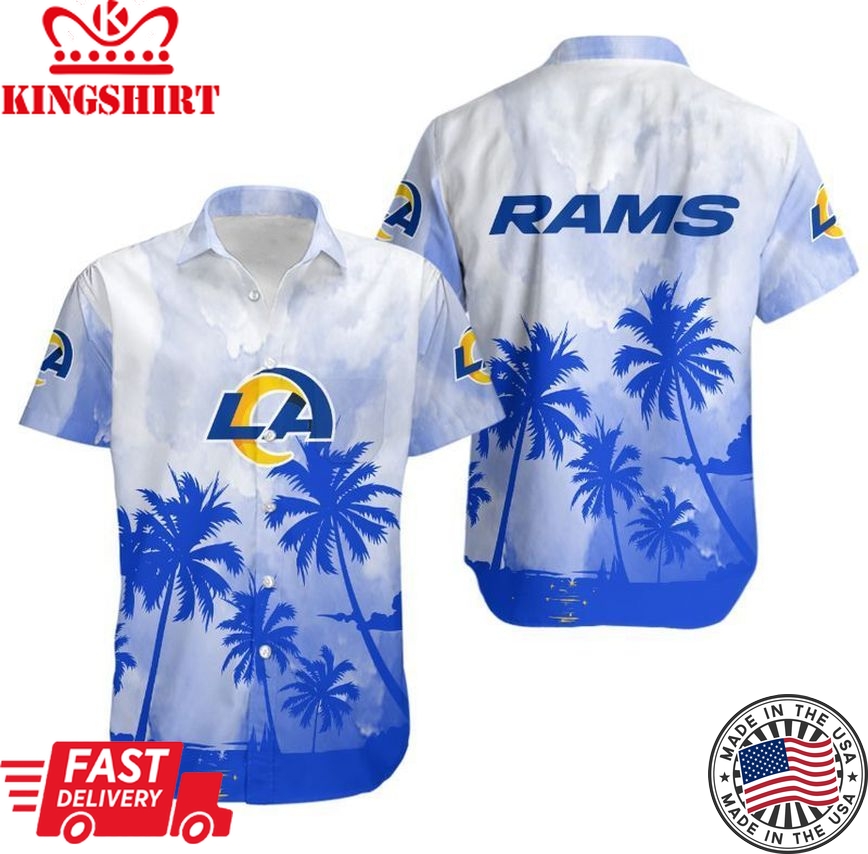 Los Angeles Rams Coconut Trees NFL Gift For Fan Hawaiian Shirt Graphic Print