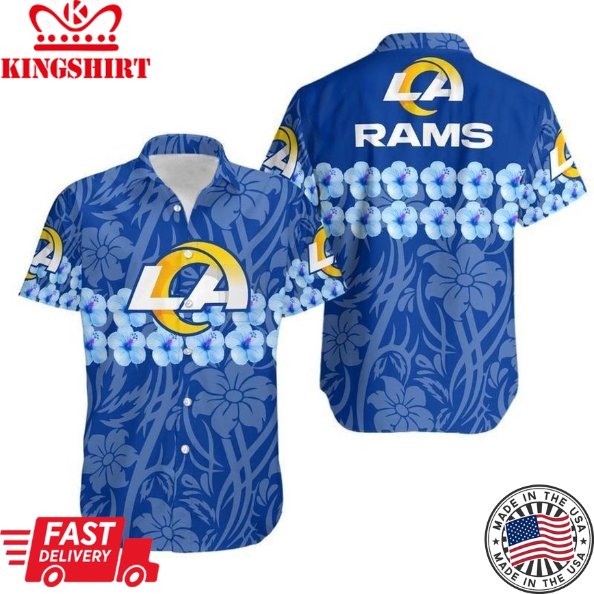 Los Angeles Rams Flower And Logo Hawaii Shirt And Shorts Summer Collec