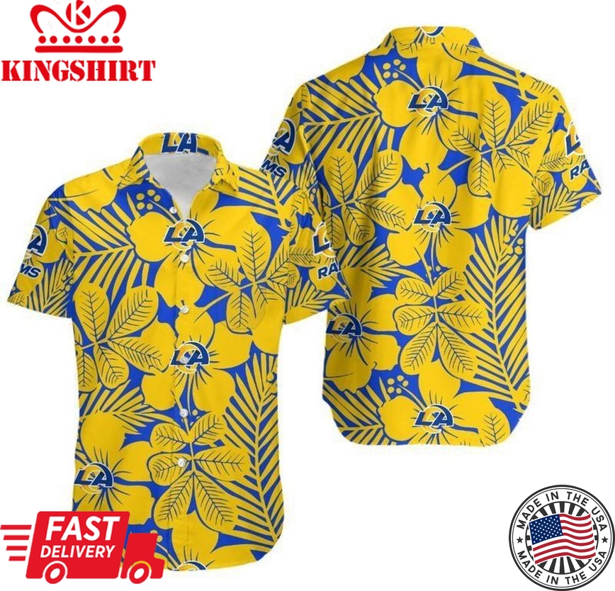 Los Angeles Rams Flower Hawaii Shirt And Shorts Summer Collection H97