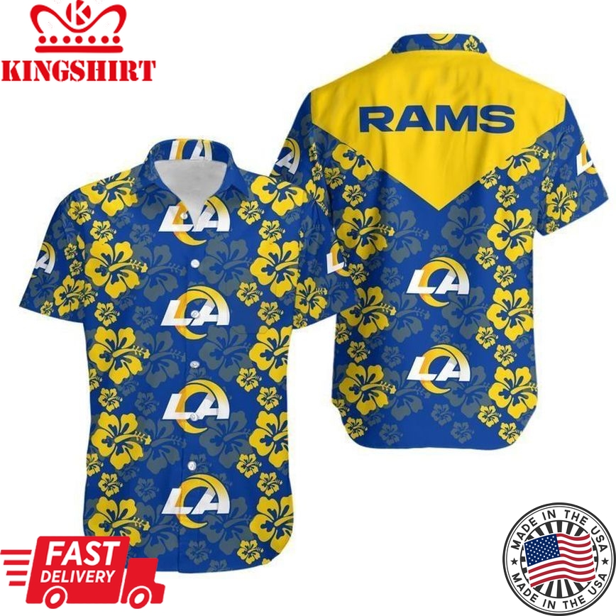 Los Angeles Rams Flowers Hawaii Shirt And Shorts Summer Collection H97