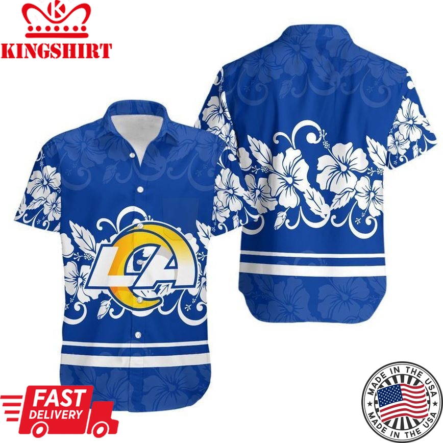 Los Angeles Rams Hibiscus Flowers Hawaii Shirt And Shorts Summer Collection