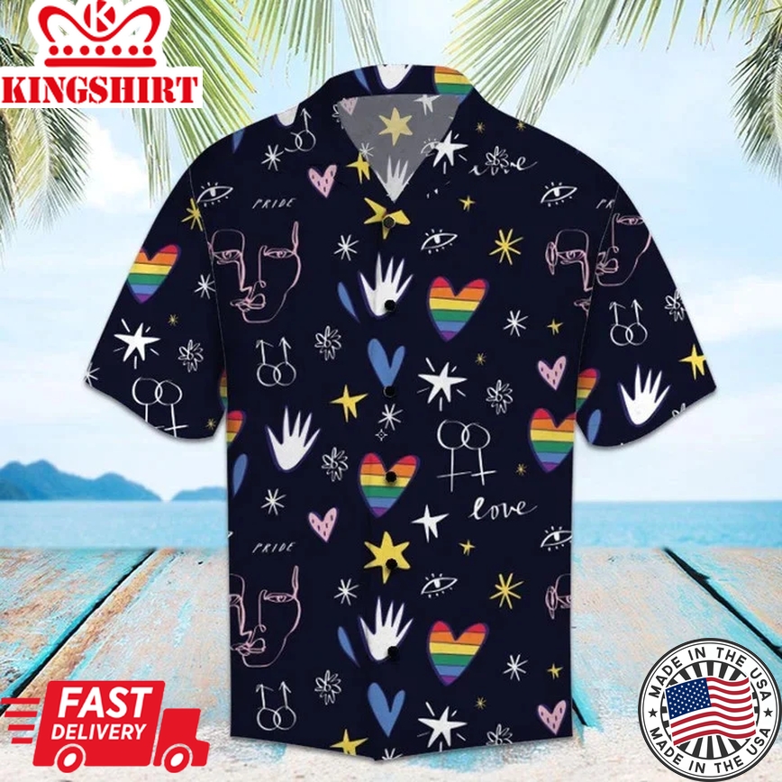 Love Amazing Lgbt Trendy Hawaiian Shirt, Short Sleeve Hawaiian Aloha Shirt For Men And Women