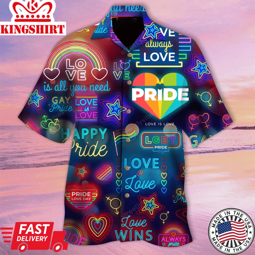 Love Has No Gender Tropical Background Design Trendy Hawaiian Shirt, Unisex Trendy Hawaiian Shirt