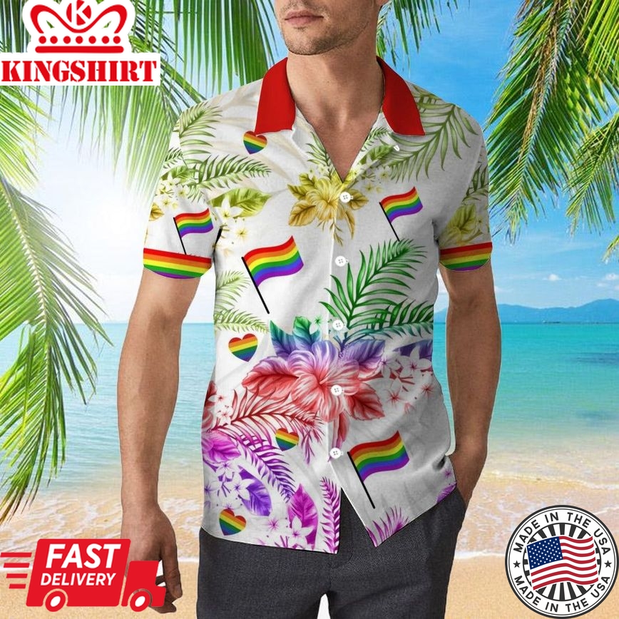 Love in Full Spectrum: Heart Rainbow Color Hawaiian Shirt