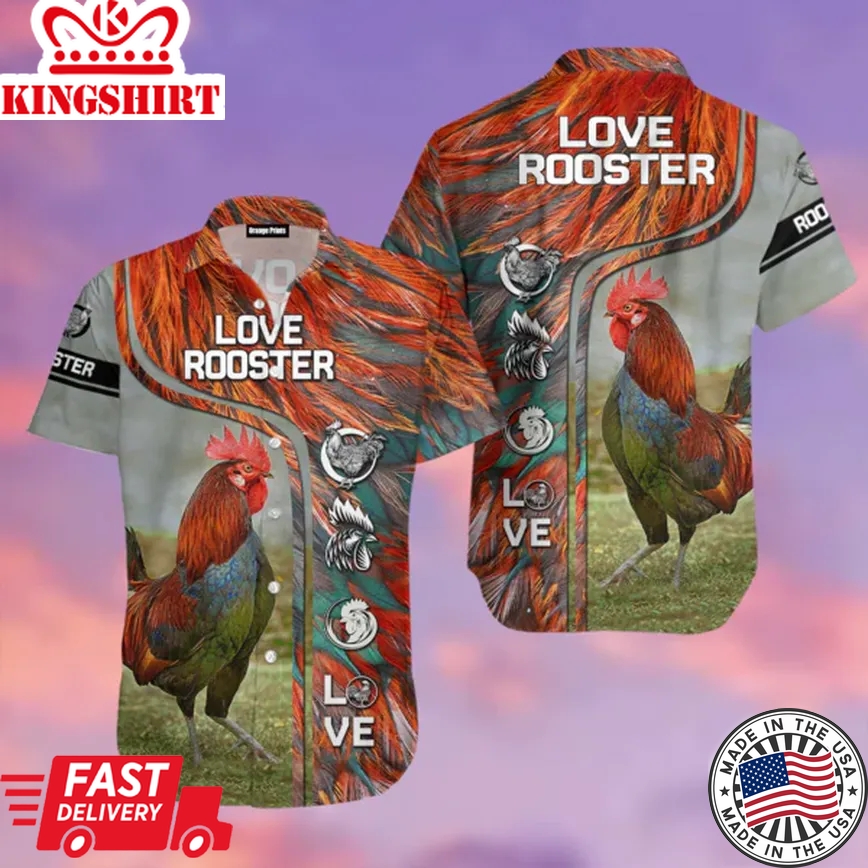 Love Rooster Trendy Hawaiian Shirt For