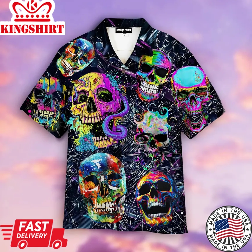 Love Skull Hippie Trendy Hawaiian Shirt For