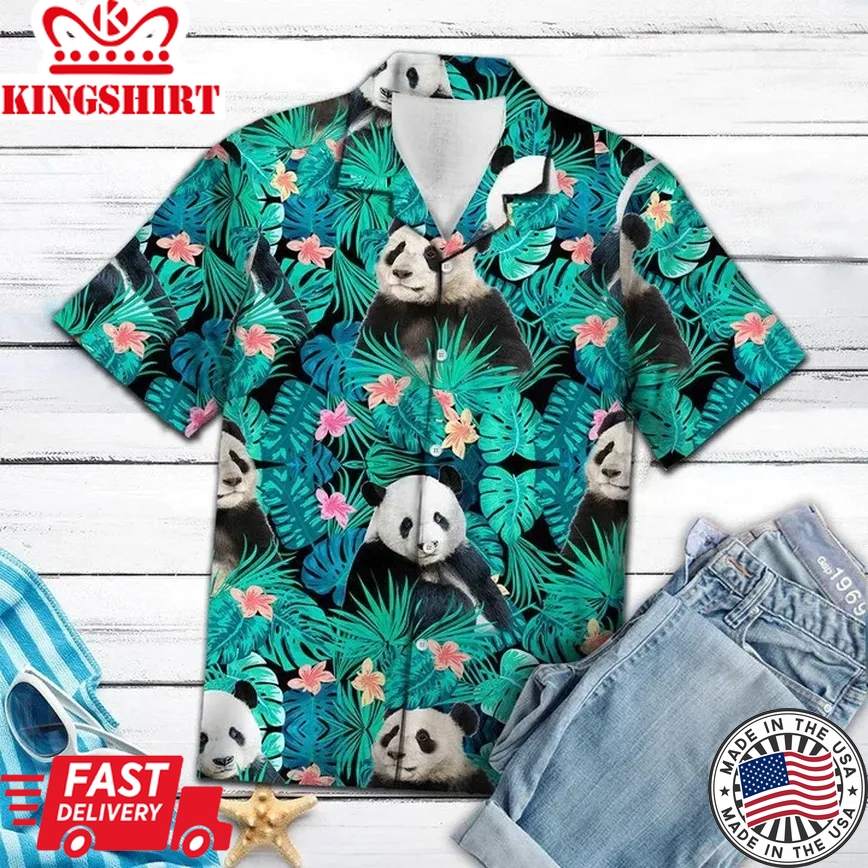 Lovely Panda Tropical Jungle Trendy Hawaiian Shirt