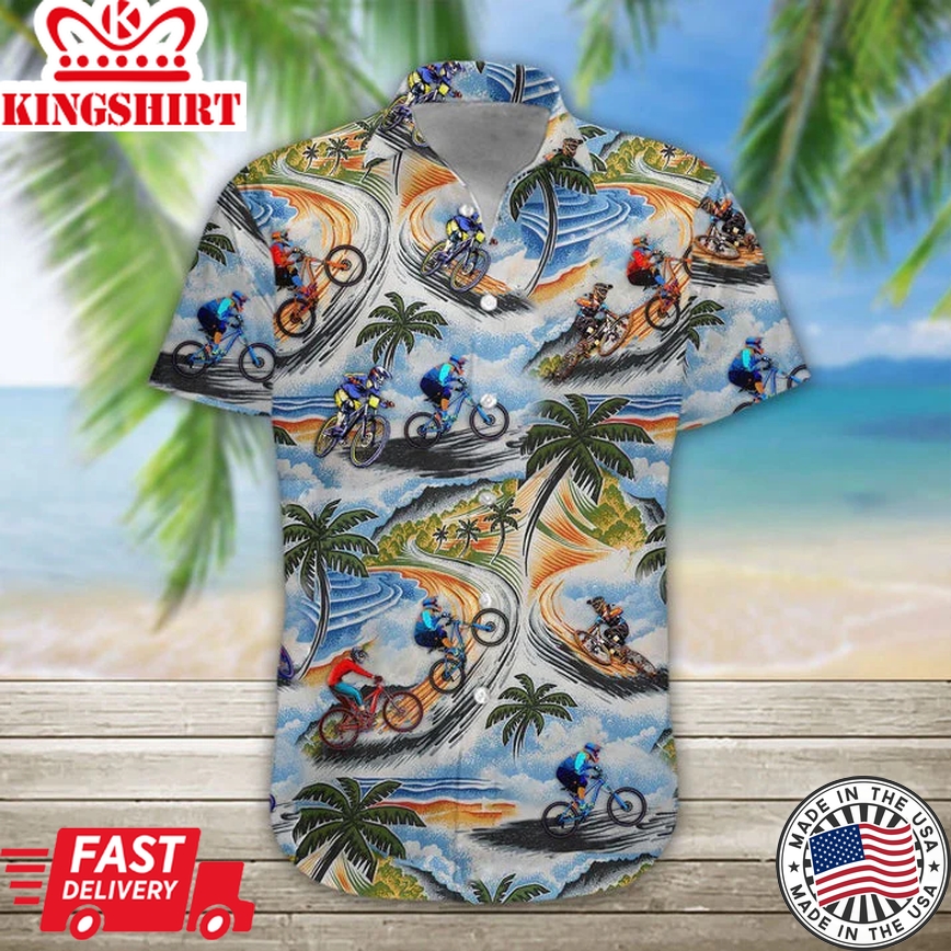 Lovelypod - 3D Mountain Biking Trendy Hawaiian Shirt For Men And Women