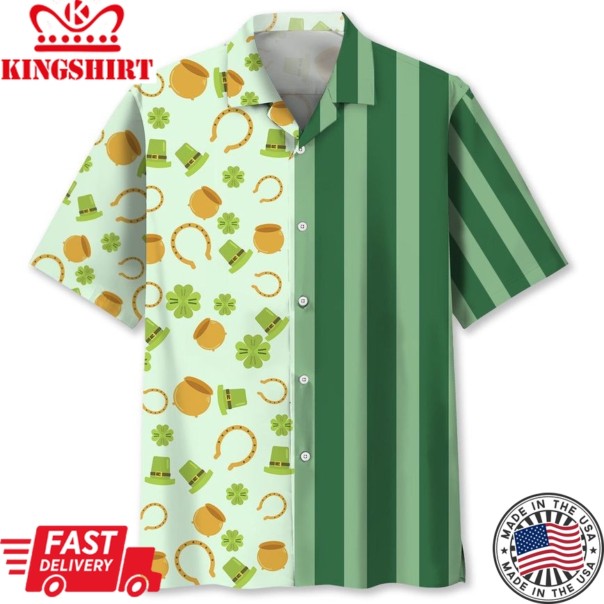 Lucky Green Irish St.Patrick Day Trendy Hawaiian Shirt