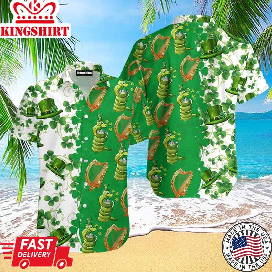 Lucky Snack Irish St Patricks Day Trendy Hawaiian Shirt For