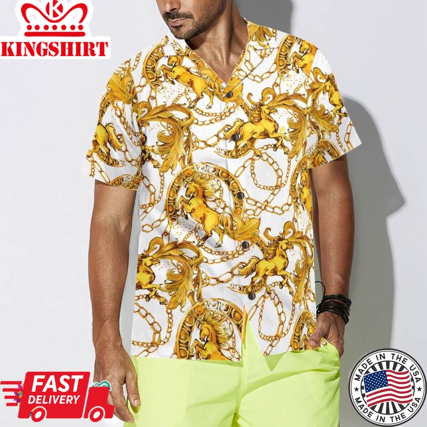 Luxury Golden Horses Hawaiian Shirt