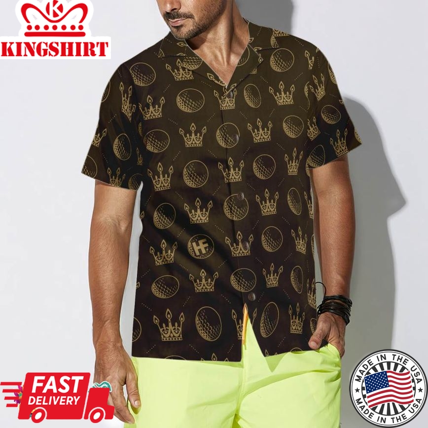 Luxury Royal Golf Ball Crown Hawaiian Shirt