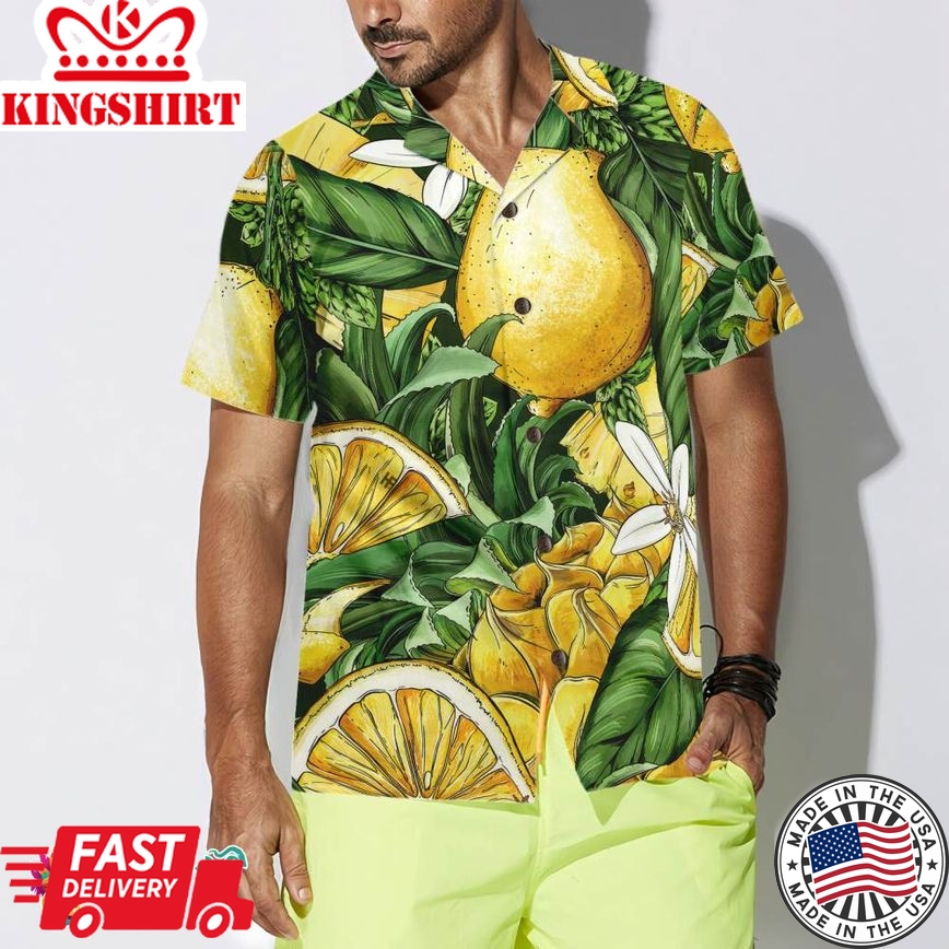 Luxury Summer Lemon & Pineapple Hawaiian Shirt