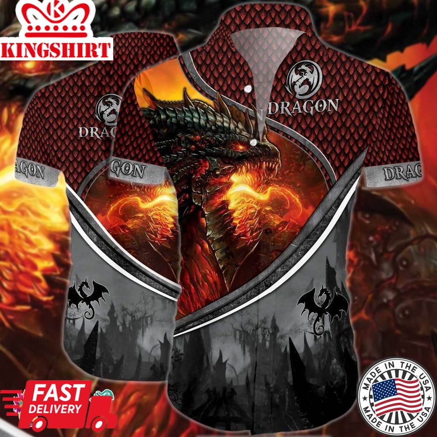 Magic Fire Dragon Hawaiian Shirt