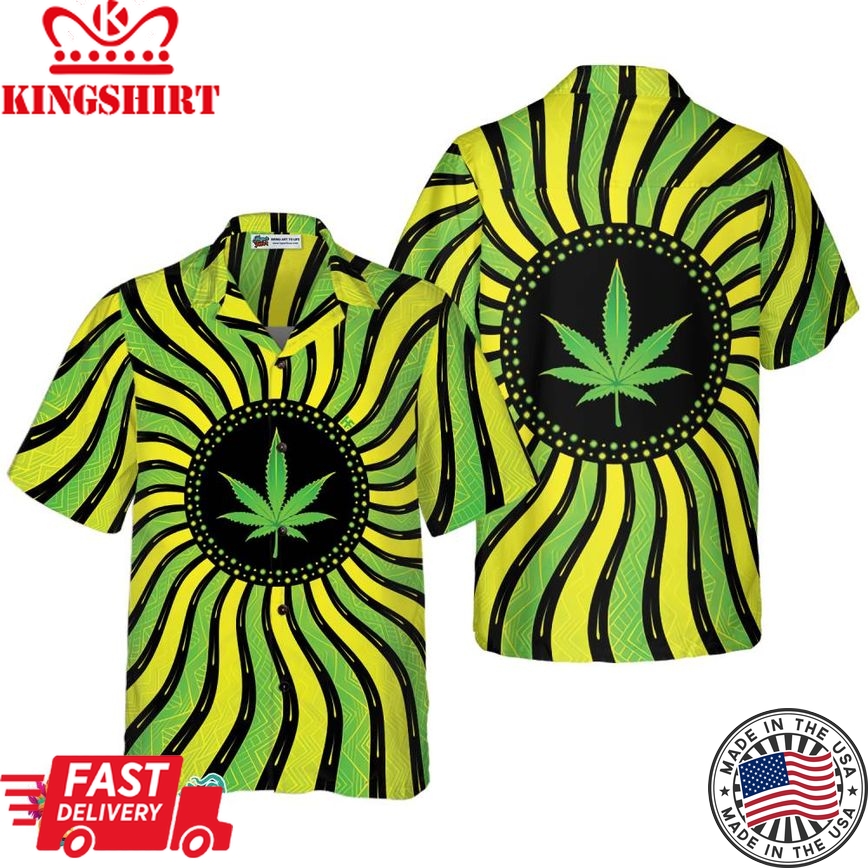 Magic Marijuana Leaf With Sacred Geometry Hawaiian Shirt