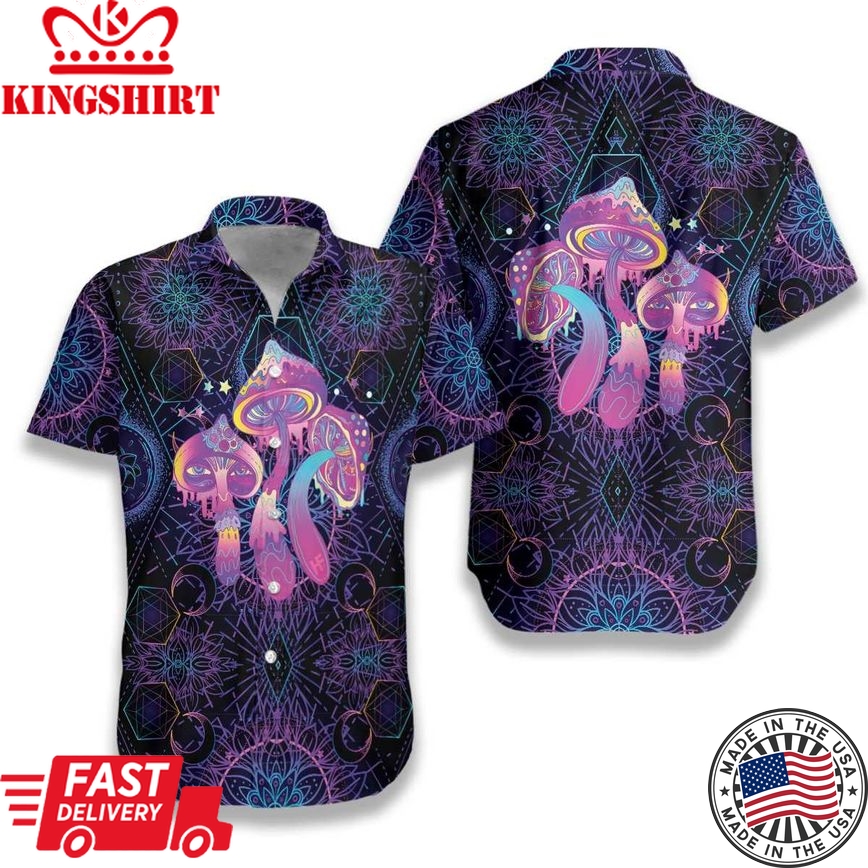 Magic Mushrooms Trendy Hawaiian Shirt