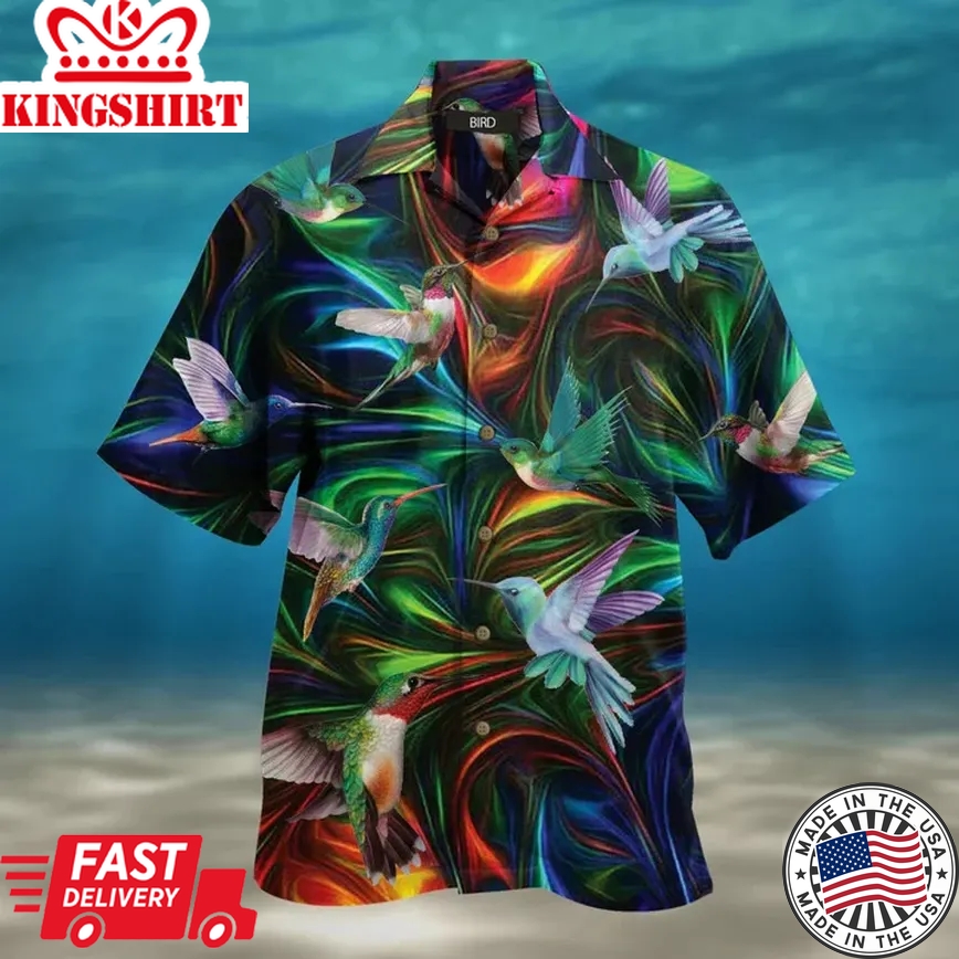 Magical Lights Hummingbird Fantasy Trendy Hawaiian Shirt