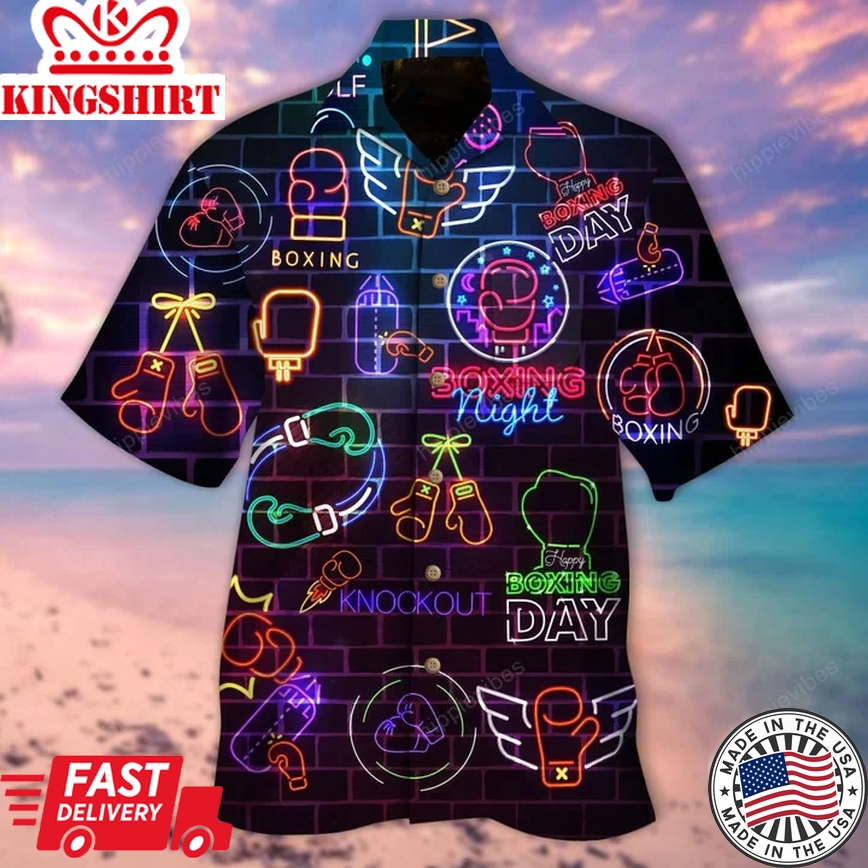 Magnificent Colorful Boxing Neon Light Themed Design Trendy Hawaiian Shirt