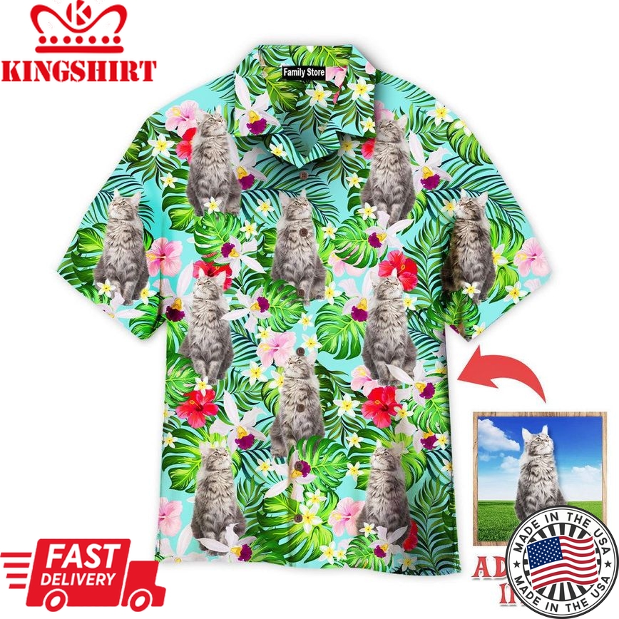 Maine Coon I Know I?M Just A Cat But Floral Tropical Custom Hawaiian Shirt