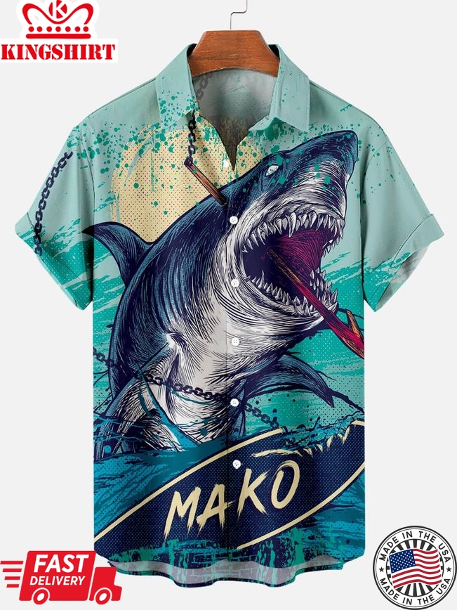 Majestic Jaws: Great White Shark Hawaiian Shirt