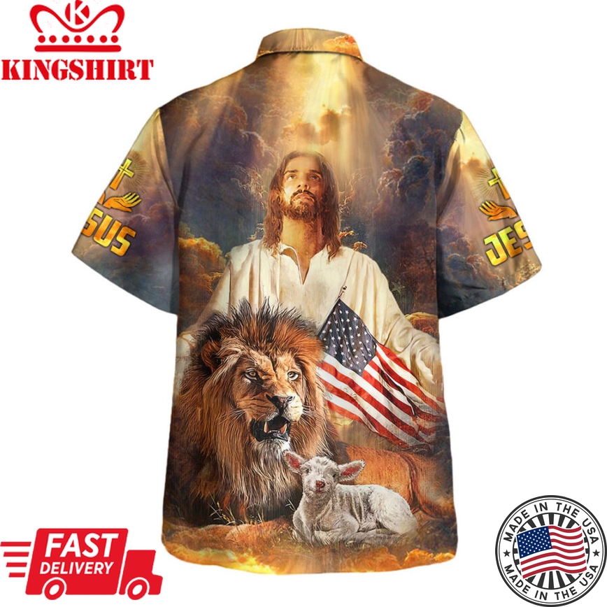 Majestic Paradise: Revelations of Jesus' Glory on Divine Hawaiian Shirt