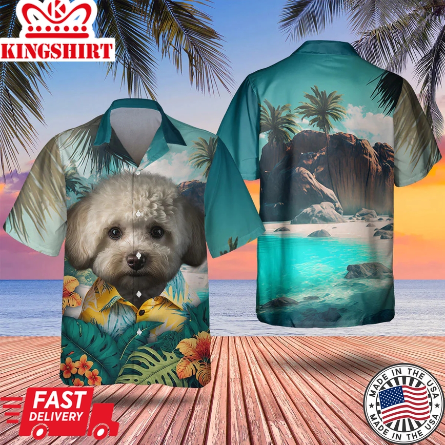 Maltipoo 2 Tropical Trendy Hawaiian Shirt, Dog Lover Trendy Hawaiian Shirt, Summer Gift For Men And Women