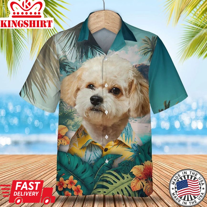 Maltipoo Tropical Delight - Embrace the Aloha Spirit with this 3D Trendy Hawaiian Shirt