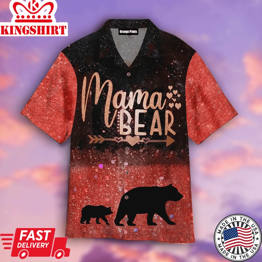 Mama Bear Red Love Trendy Hawaiian Shirt For