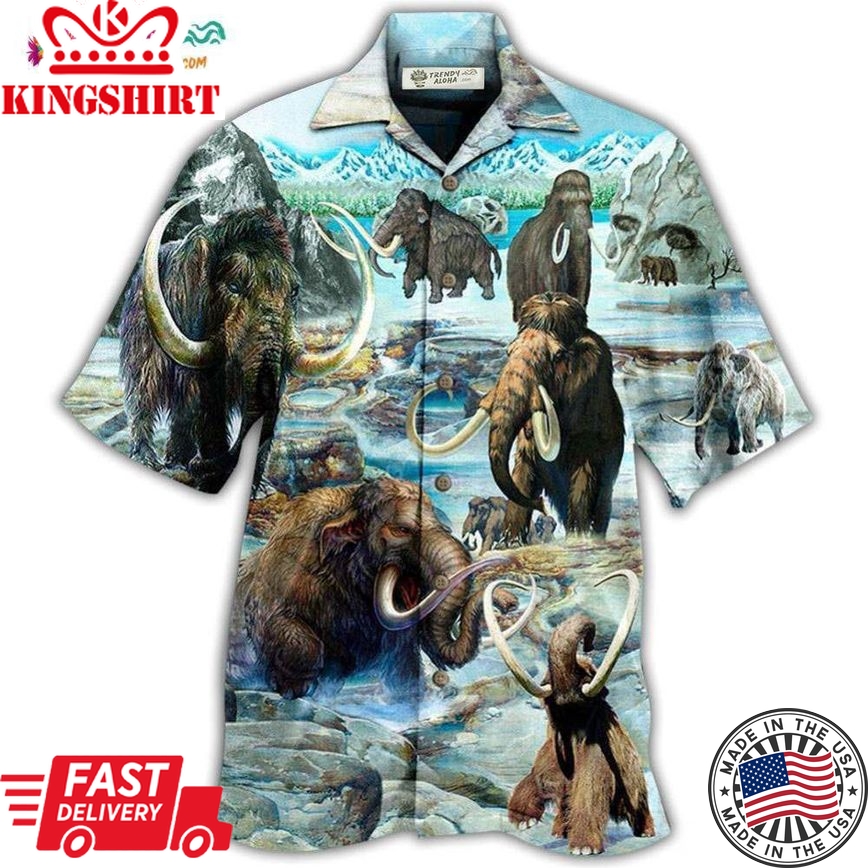 Mammoth Animals Back To Time Mammoth Alive Hawaiian Shirt