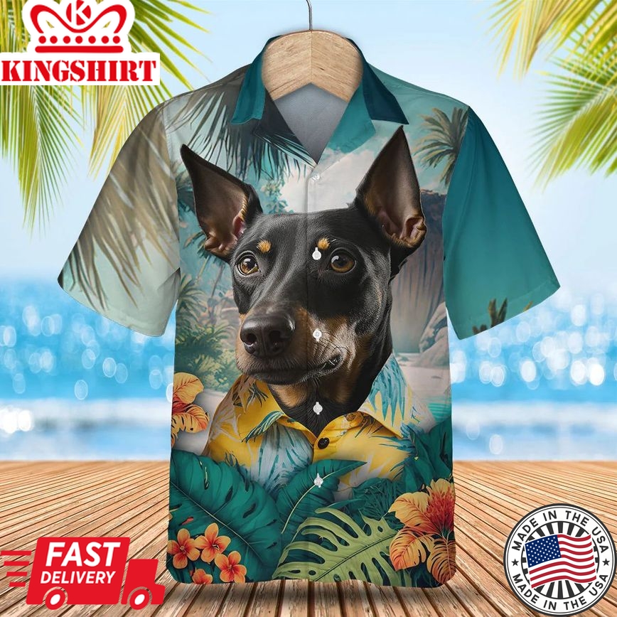 Manchester Terrier Tropic Oasis - Stand Out in the Tropics with this Exquisite Trendy Hawaiian Shirt